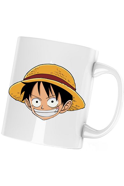 OEM Cana One Piece Pirat Monkey D Luffy Capitan Vas, alba, 330 ml
