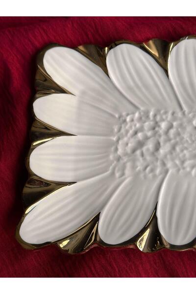 ROSSEV Flora Gold Rectangular Serving Plate 27cm