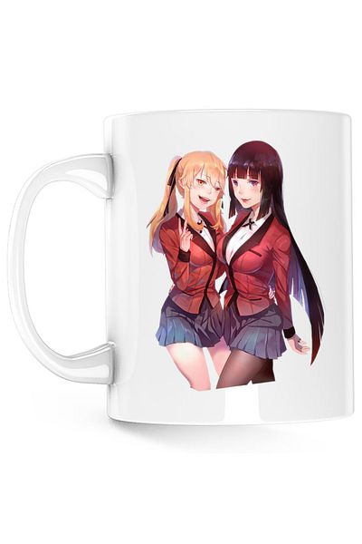 OEM Kakegurui Runa Yumeko Lucky Game Anime Mug, white, 330 ml