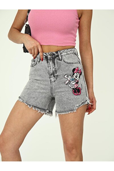 XBELLA DENİM Women's Embroidery Detailed Mini Denim Shorts