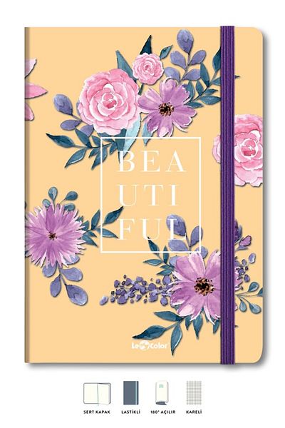 Le Color Floral Notebook Checkered Yellow 17X24 cm