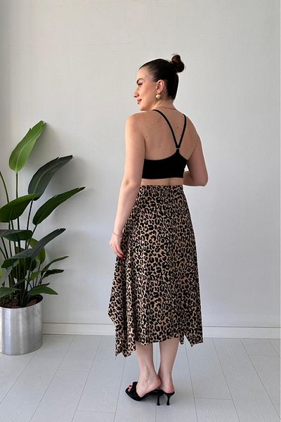 MaziButik Leopard skirt black