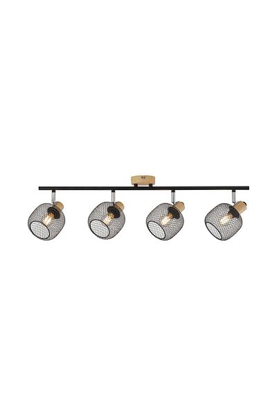 Braytron Spotlight BR-BV03-00013, 4xE14, black+lemn, IP20,
