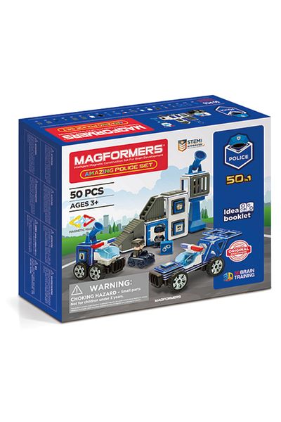 Clicstoys Magformers Magnetic Set, Amazing Police Set