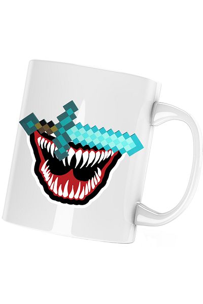 OEM Venom Minecraft Diamond Sword Mug, white, 330 ml