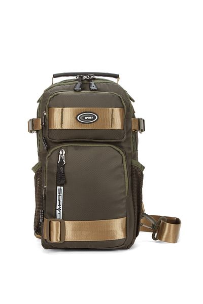 Newish Polo Men's Fabric Cross Chest and Shoulder Bag - Khaki