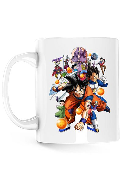 OEM Cana Dragon Ball Z All Team Anime Goku Vegeta, alba, 330 ml