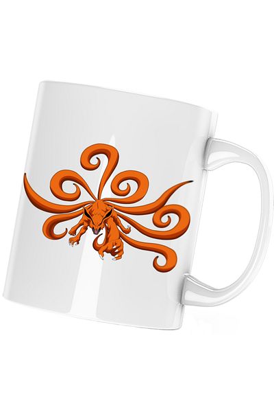 OEM Naruto Dragon Fox Orange Fox Anime Mug, white, 330 ml