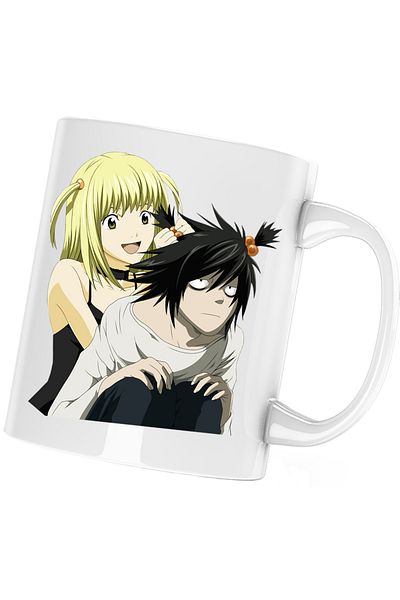 OEM Death Note L Detective Misa Amane Tailed Mug, white, 330 ml