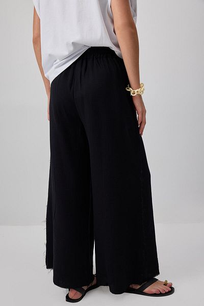 Touché Privé Wide Leg Muslin Trousers with Pockets