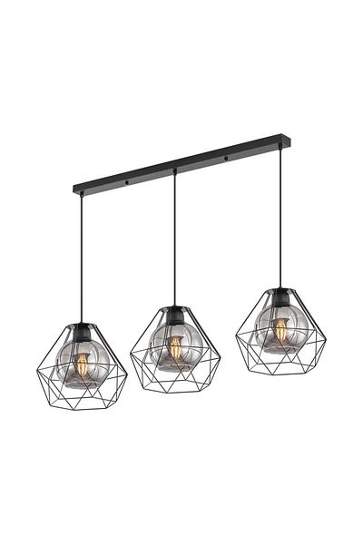 Braytron BR-BV03-00043 Chandelier, 3xE27, black+smoke, IP20,
