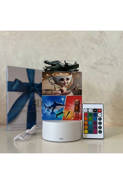 ILUMISHOP Lampa De Veghe LED, Ballerina Cappucina/ Brainrot, 16 Culori, cu telecomanda, Lumina Ambientala