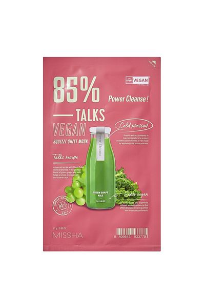Missha Talks Vegan Squeeze Sheet Mask Power Cleanse 27Gm