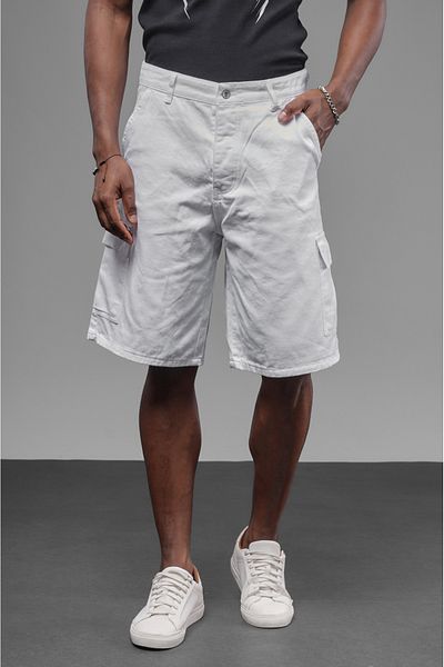 Butik Trend We Relaxed Fit Cargo Pocket Men's Denim Capri Shorts