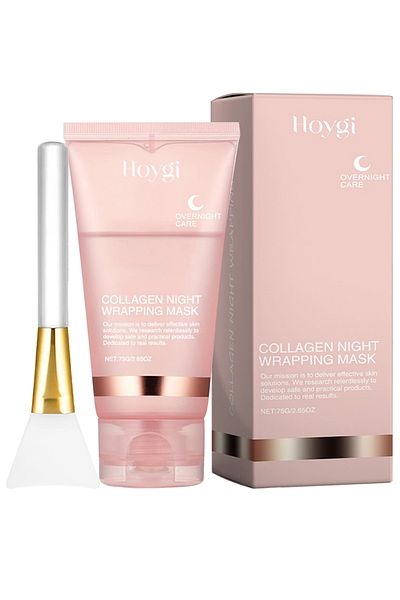 Hoygi Collagen Night Wrapping Mask, Overnight Sleeping Mask, Peel Off Mask for Elasticity Care, 75g