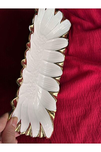 ROSSEV Flora Gold Rectangular Presentation Plate 32cm