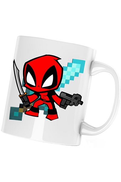 OEM Cana Deadpool Baby Minecraft Chibi, alba, 330 ml