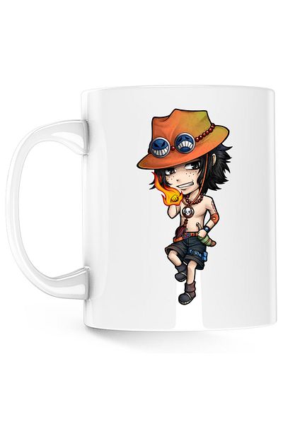 OEM Cana Portgas D Ace One Piece Chibi Anime, alba, 330 ml