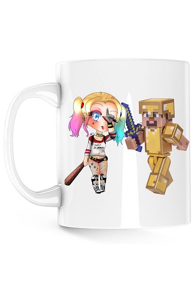OEM Cana Joker Harley Quinn Minecraft Gold Skin, alba, 330 ml