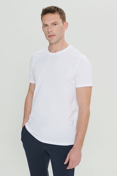 AC&Co / Altınyıldız Classics 2-Piece Slim Fit Slim Fit 100% Cotton Crew Neck T-Shirt
