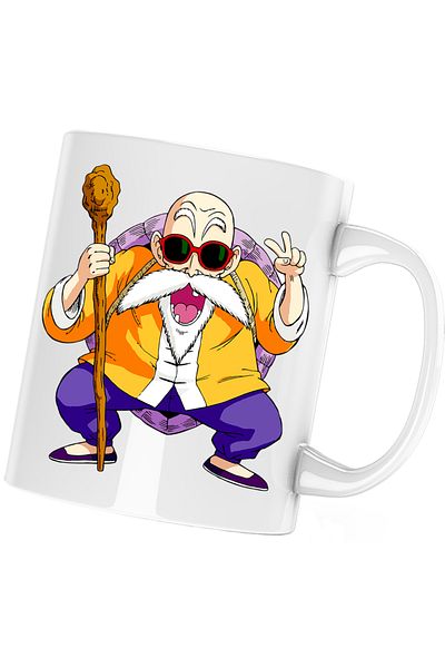OEM Dragon Ball Z Master Roshi Sensei Professor Father-in-Law Mug, white, 330 ml