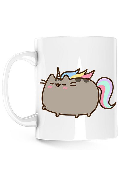 OEM Pusheen Cat Plush Unicorn Cat Love Gift Mug, white, 330 ml