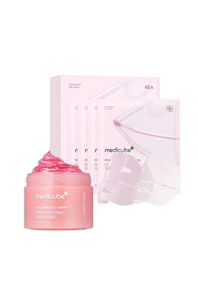 Medicube Pink Glass Glow Duo for Uneven Skin - Collagen Jelly Cream 110ml + Salmon DNA PDRN pink col