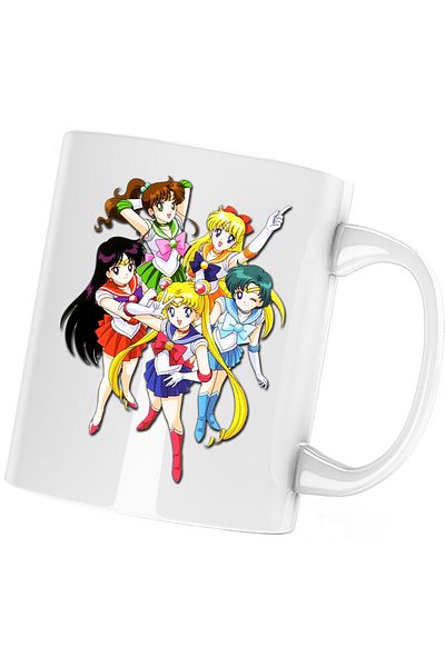 OEM Sailor Moon All Crew Manga Cartoon Mug, white, 330 ml