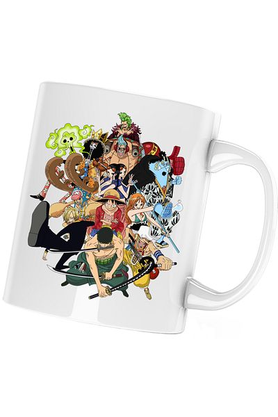 OEM All Crew Gang One Piece Pirates Crew Mug, white, 330 ml