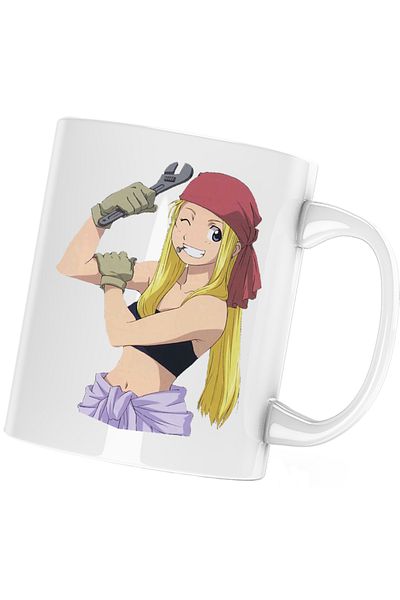 OEM Fullmetal Alchemist Winry Rockbell Auto Mechanic Mug, white, 330 ml