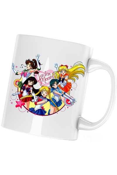 OEM Sailor Moon Anime Girls Team Mug, white, 330 ml
