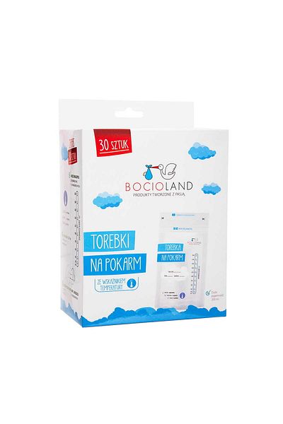 Bocioland Set of 30 bags for storing and freezing breast milk with temperature indicator, 200 ml