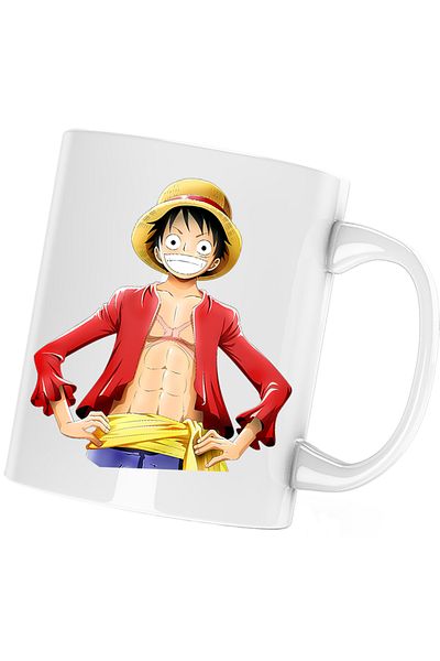 OEM Cana Monkey D Luffy One Piece Anime Straw Hat, alba, 330 ml