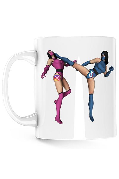 OEM Cana Mortal Kombat Mileena VS Kitana, alba, 330 ml