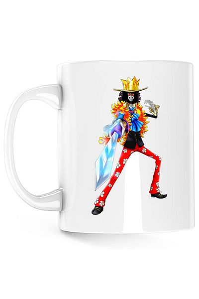 OEM One Piece Brook Soul King Bones Skeleton Mug, white, 330 ml