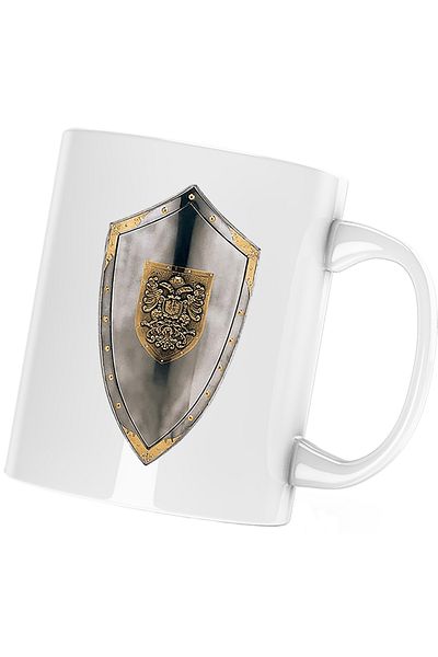 OEM Age of Empires Metal Armor Shield Mug, white, 330 ml
