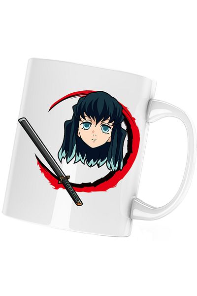 OEM Demon Slayer Muichiro Tokito Katana Mug, white, 330 ml