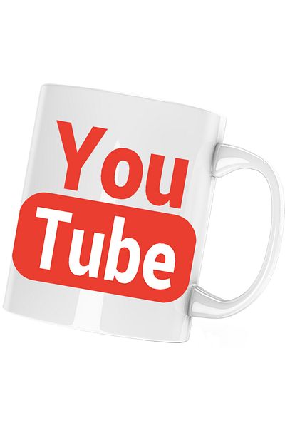 OEM Cana Youtube Logo Youtuber Gamer Play, alba, 330 ml