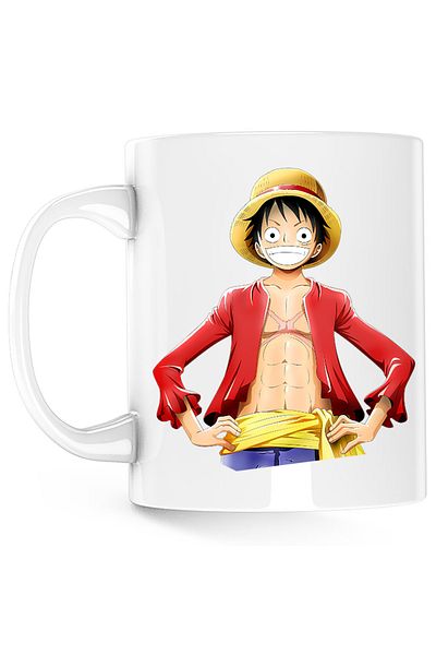 OEM Cana Monkey D Luffy One Piece Anime Straw Hat, alba, 330 ml