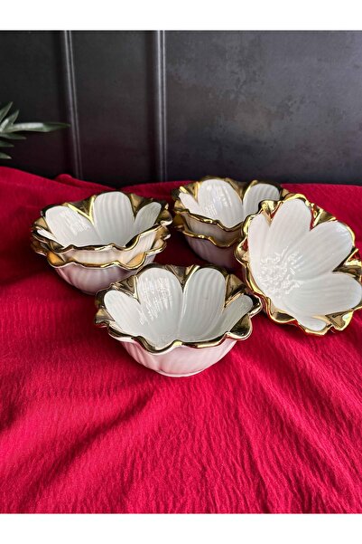ROSSEV Flora Gold Round Bowl Set of 6