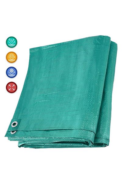 Optim Solution Prelata Protectie Baza pentru Piscina, 5 x 5 m, din Polietilena Laminata, Impermeabila, Verde