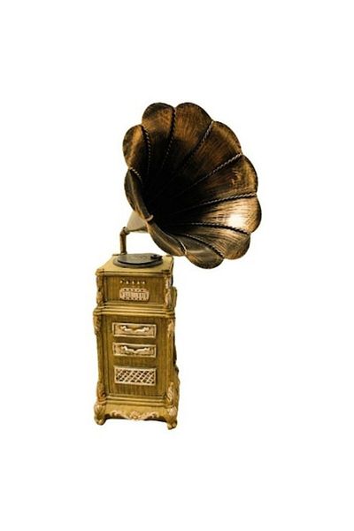 BLA BLA FOAM Decorative Statue, Gramophone, Vintage Look, 26x17 cm