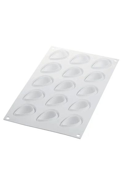 silikomart Silicone mold and cutter for single-portion cakes, 3D Strawberries, Fragola 30, 15 cavities, 48x37x33 mm