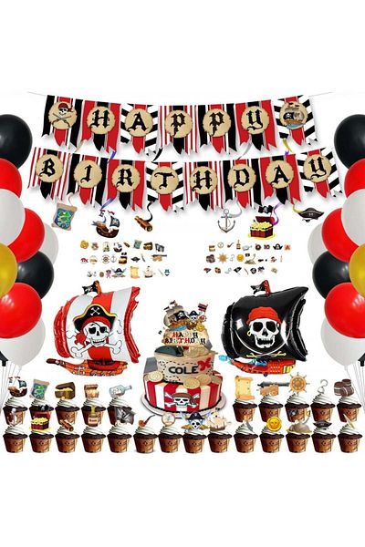 WILDPARTY birthday set, foil/latex/paper, multicolor, 120 pieces