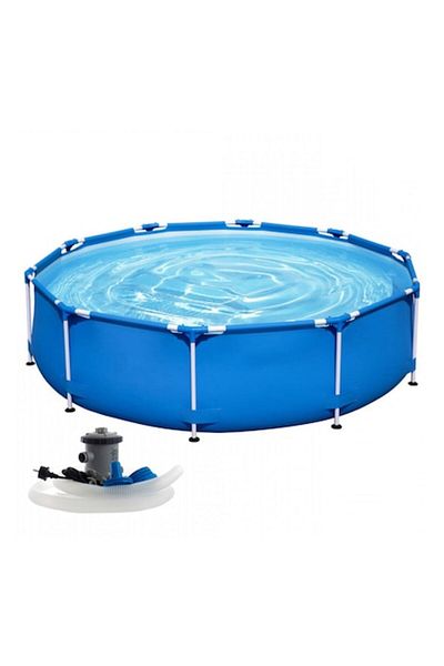 Optim Solution Piscina Cadru Metalic, 6500 litri, cu Pompa de Filtrare, Supraterana, Kit Reparatii, 366 × 76 cm, A