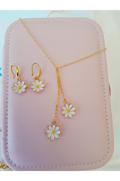 Minnoş Dükkan Daisy Y Necklace Earring Set