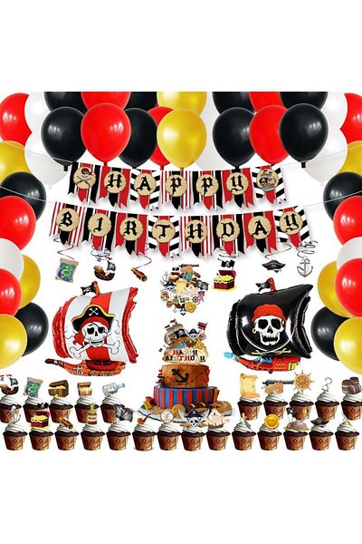 WILDPARTY birthday set, foil/latex/paper, multicolor, 120 pieces
