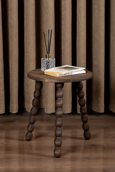 Aberteka Anita Doğal Ahşap, Modern, Yuvarlak Yan Sehpa / Sehpa