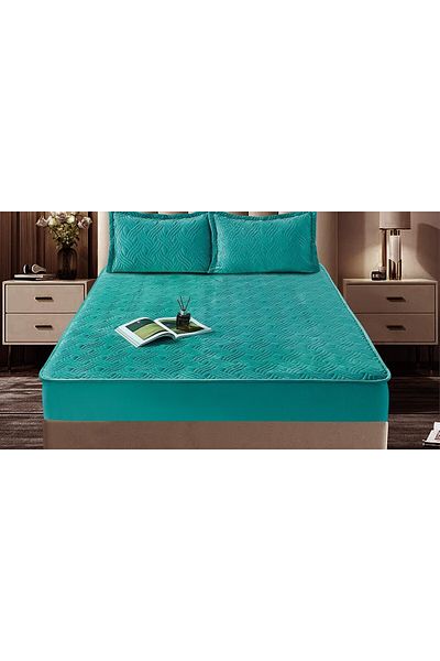 FIONNA.RO Velvet Topper Cover 180x200cm - Turquoise