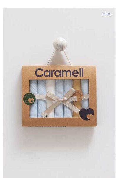 Caramell My Baby Kumsal 100% Cotton 7-Pack Baby Mouth Wipes New Season Lovely Baby Blue 1842
